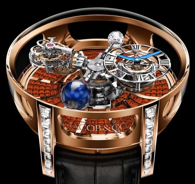 Jacob & Co ASTRONOMIA TOURBILLON BAGUETTE ORANGE SAPPHIRES AT800.40.BD.BR.A Replica watch